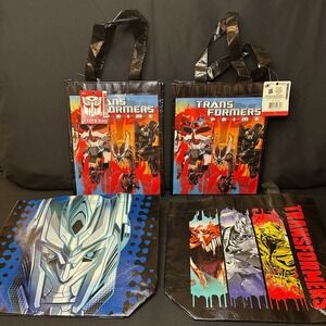 Hasbro Transformers Tote Bags Kids OS Multicolor NWT Reusable Gift Bag Set 4pk
